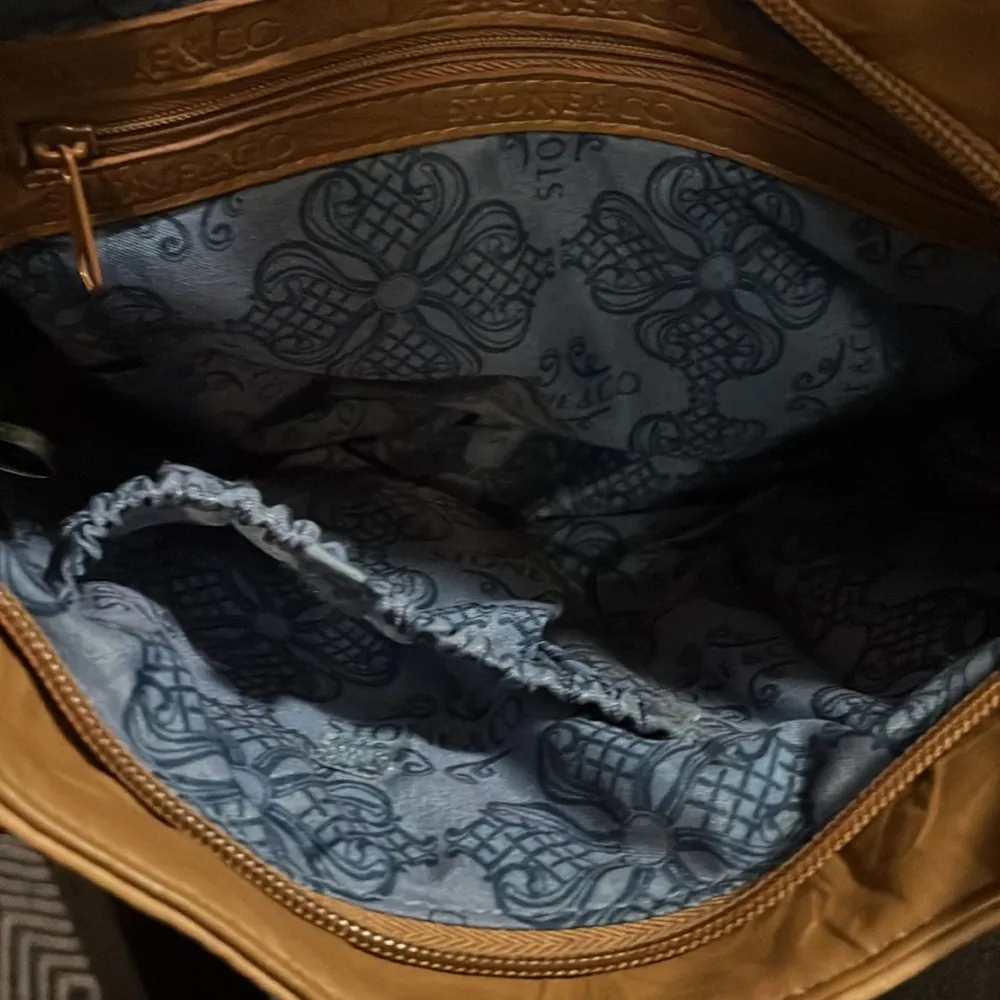 Stone & Co camel color leather purse. Good used condition. - Image 4