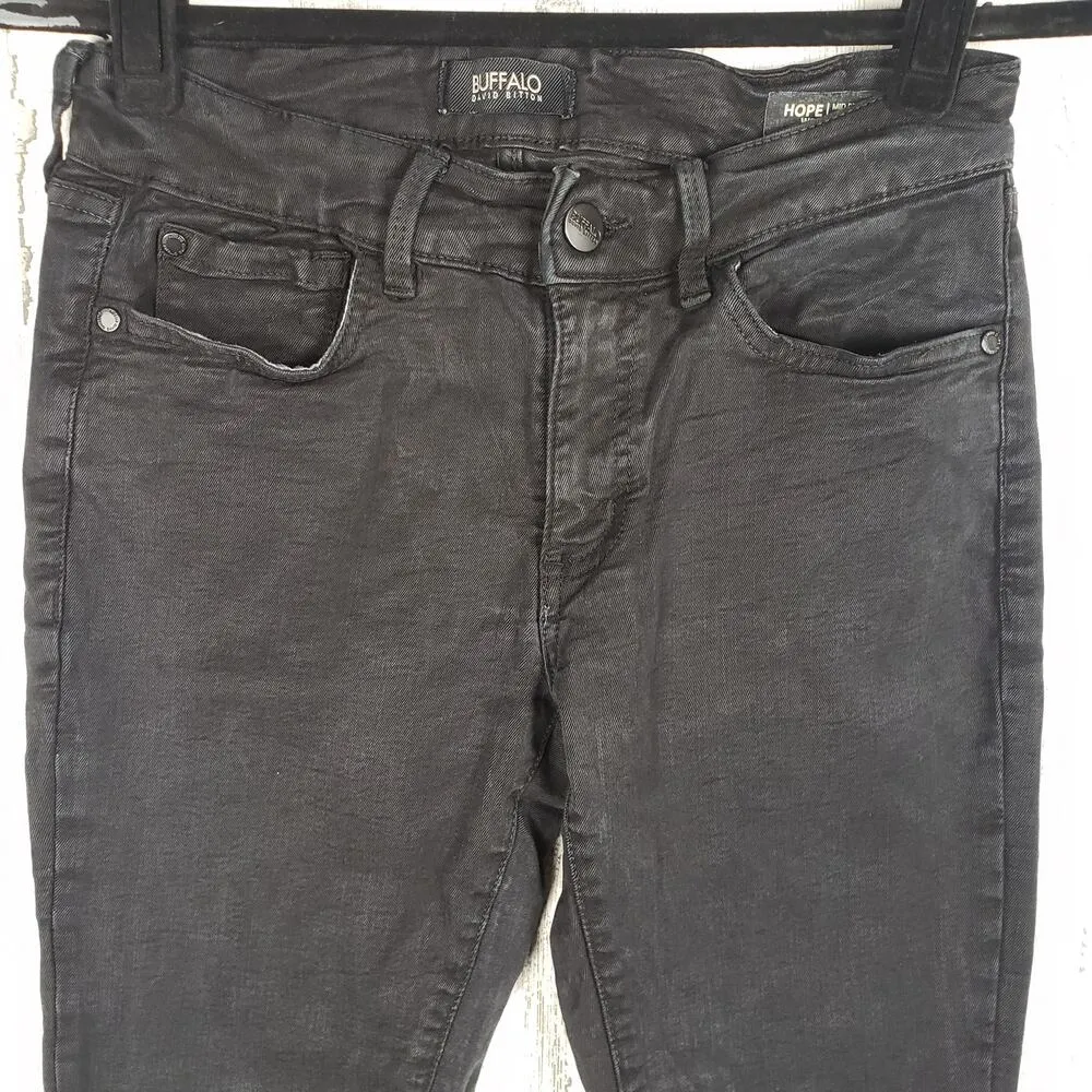 Buffalo David Bitton Black Hope Mid-Rise Skinny Stretch Jeans Women's Size 27 - Image 2