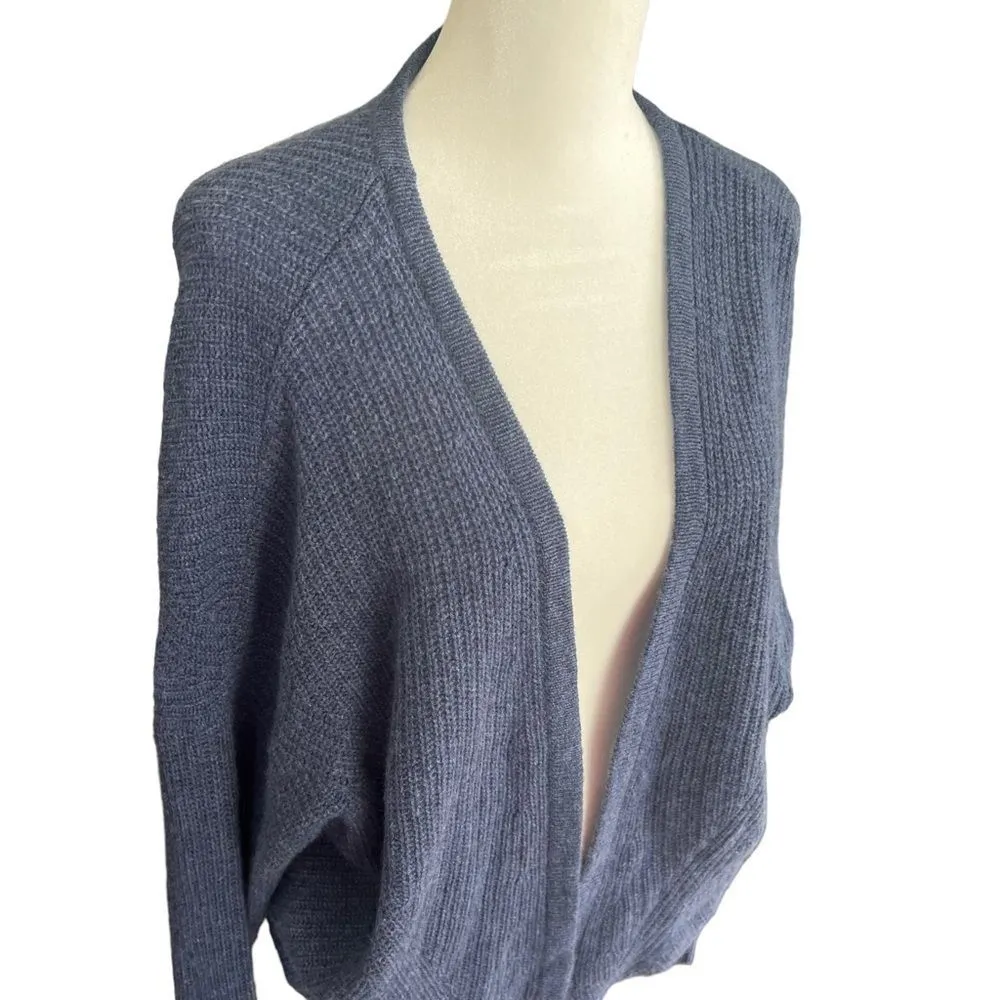 Autumn Cashmere Dusty Blue Open Front 100% Cashmere Cardigan Size S - Image 3