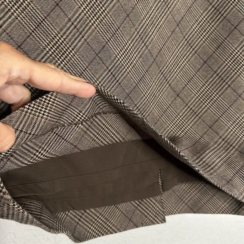 The Limited Brown Houndstooth Plaid Skirt Academia School Fall Preppy Twee Y2K - Image 4