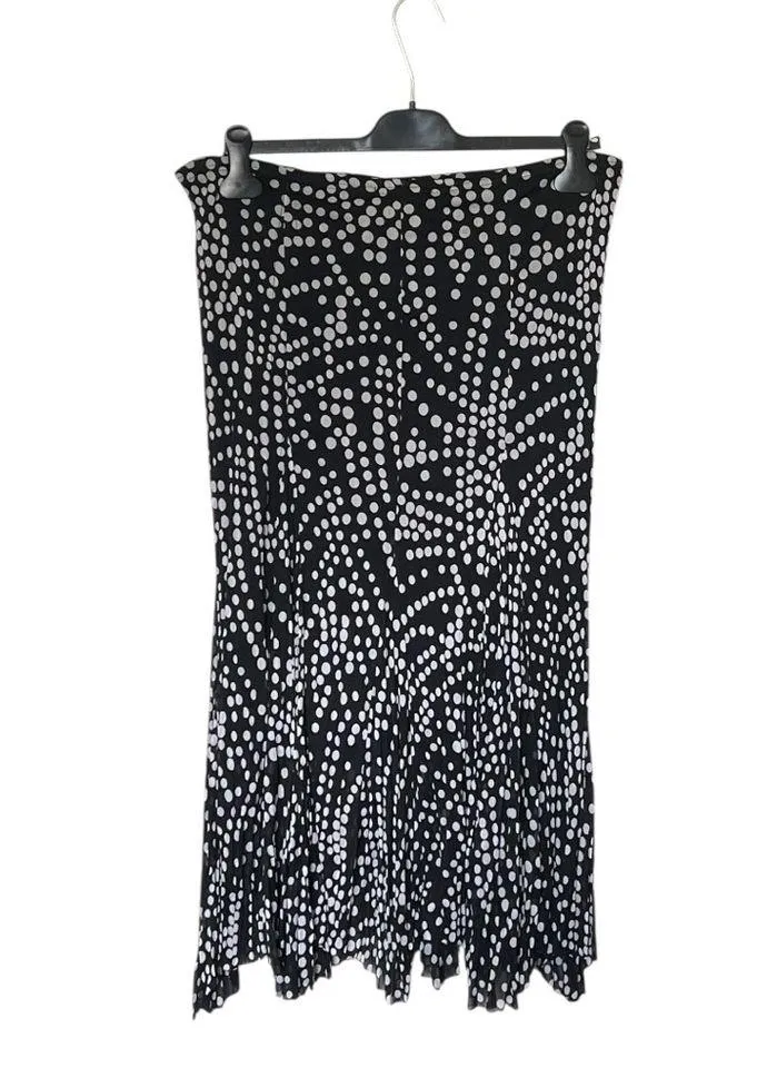 RAFAEL Black and White Polka Dot Maxi Skirt Size XL - Image 2