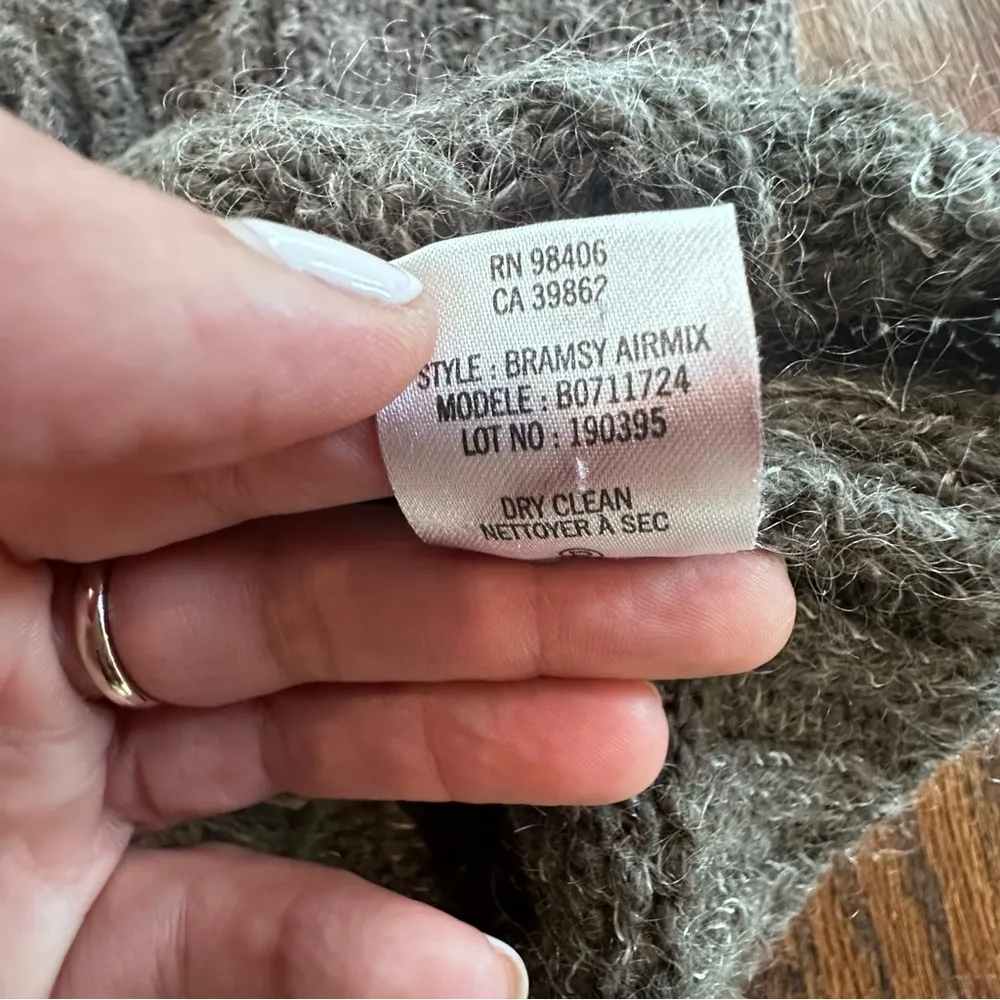 THEORY Bramsy Airmix Dark Gray Cable Knit Chunky Sweater Size Small 1357 - Image 6