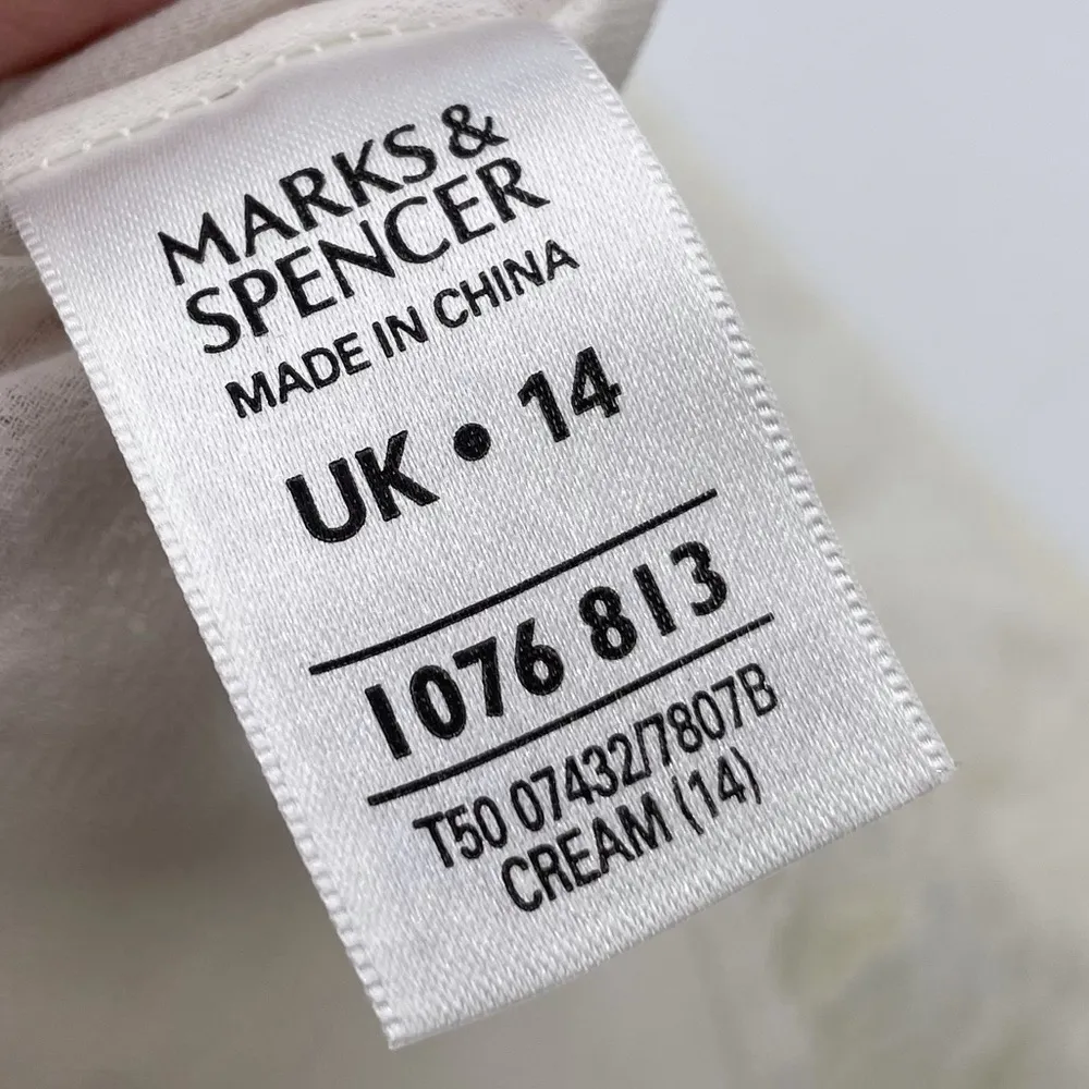 Marks & Spencer Women's White Lacey Beaded Sleeveless Bodice Tank Top UK Size 14 - Image 11