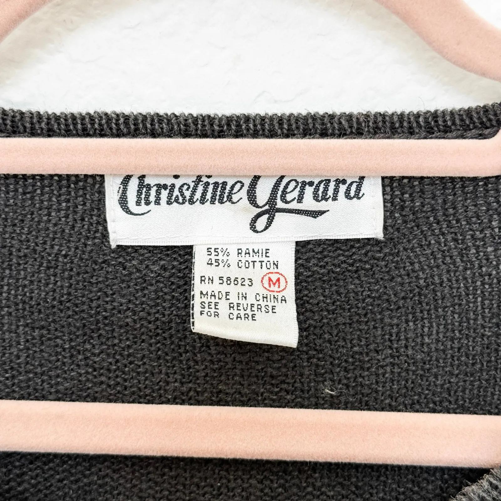 VTG Christine Gerard Womens‎ Sweater Size M Black Beaded Whimsigoth Holiday 80s - Image 4