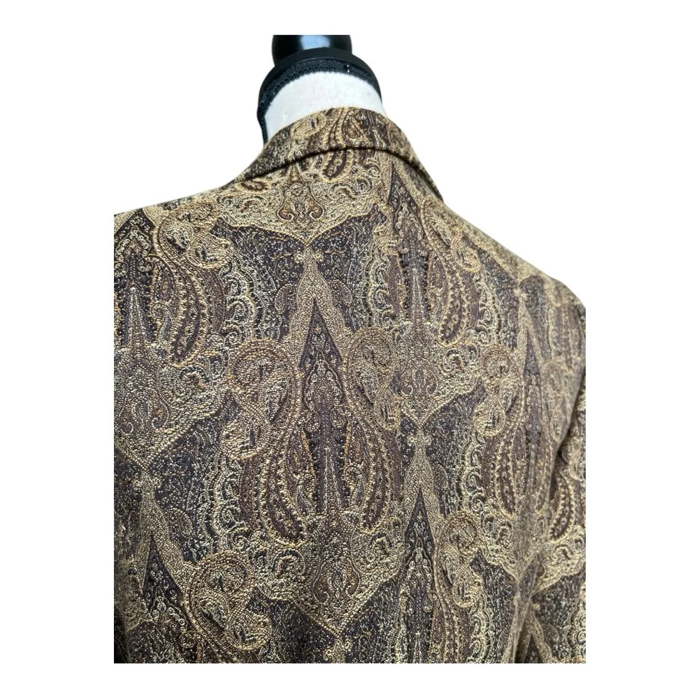 Grace Elements Paisley Blazer in Brown and Tan Size 6 - Image 4
