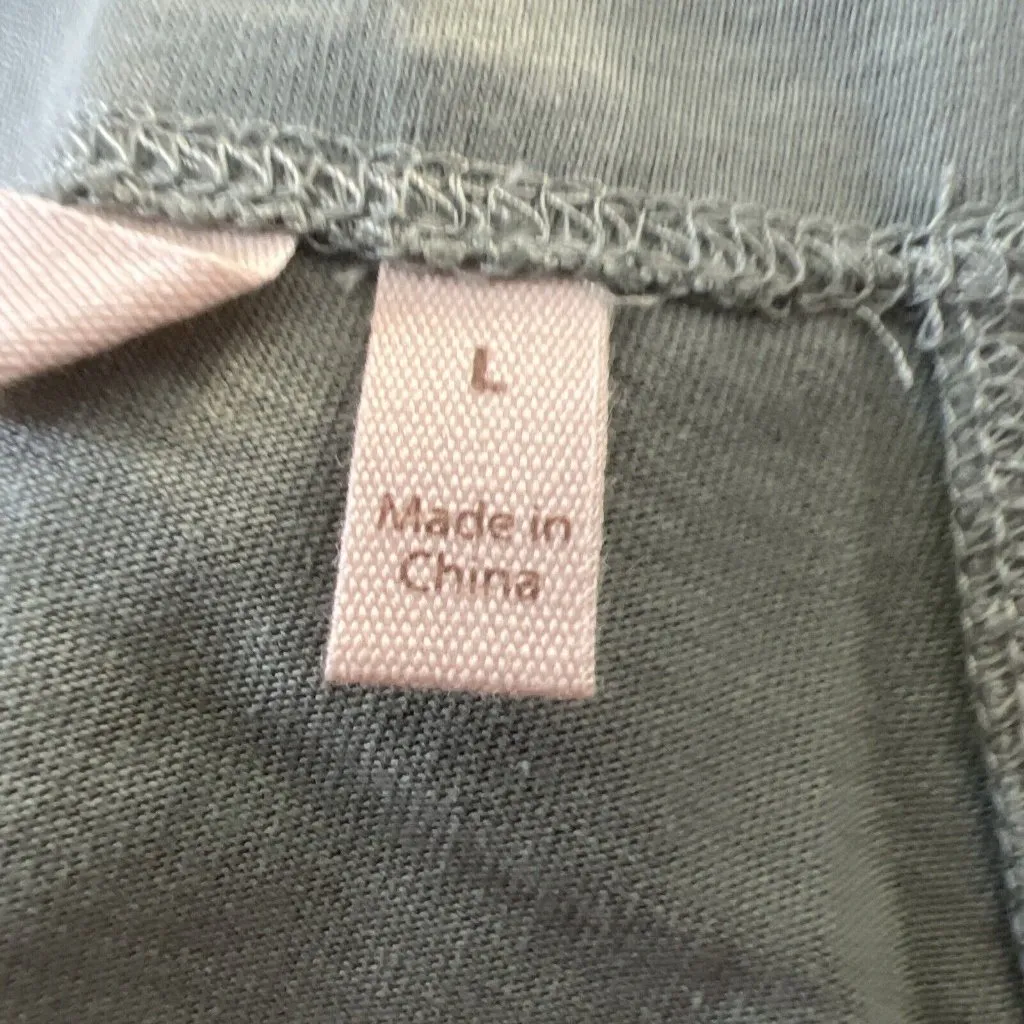 Soft Surroundings Shirt Women Large Sage Green Khole Top Mix Media Tiered‎ Satin - Image 7