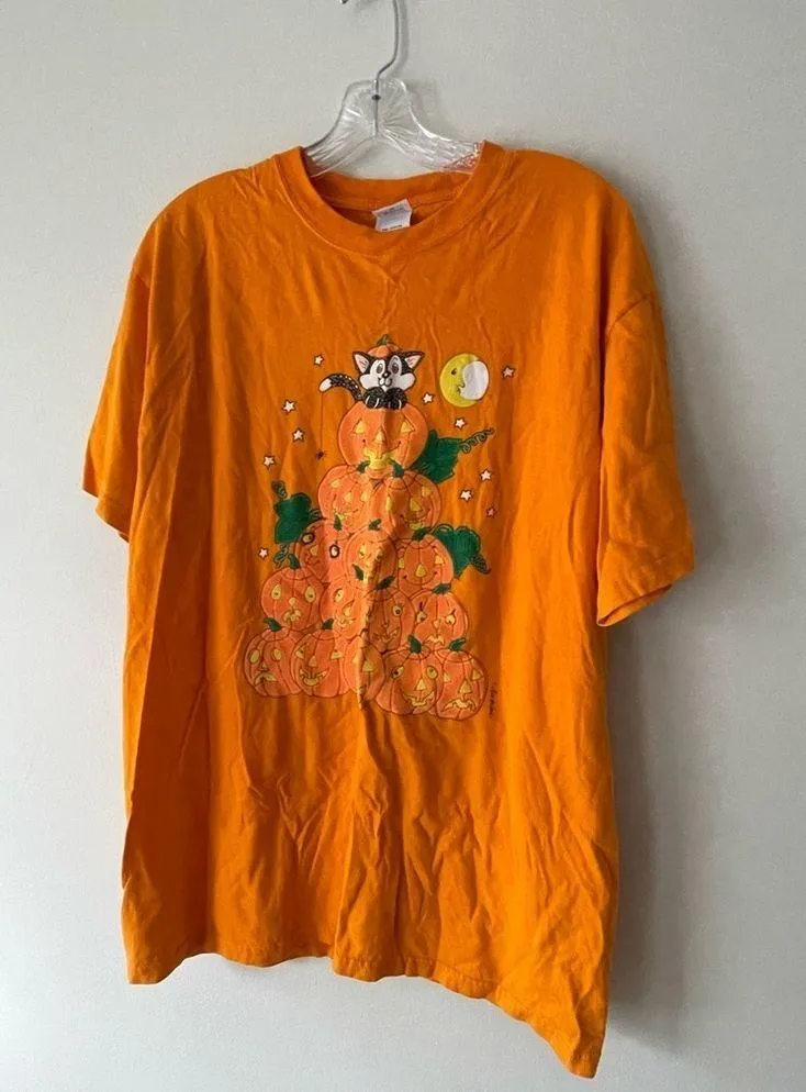 Anvil Jack O Lantern Spooky Halloween Tee Shirt Size L - Image 5