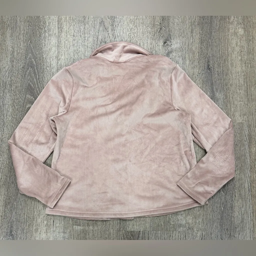 House of Harlow 1960 NWT Pink Crushed Velvet Cardigan with Rhinestone Buttons - Image 2