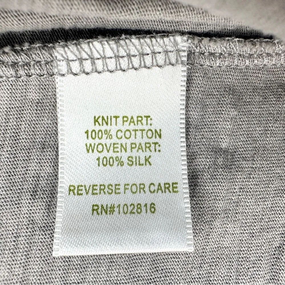 Garnet Hill Cardigan Waterfall Silk Ruffle Trimmed Open Front Drape Purple XL - Image 11