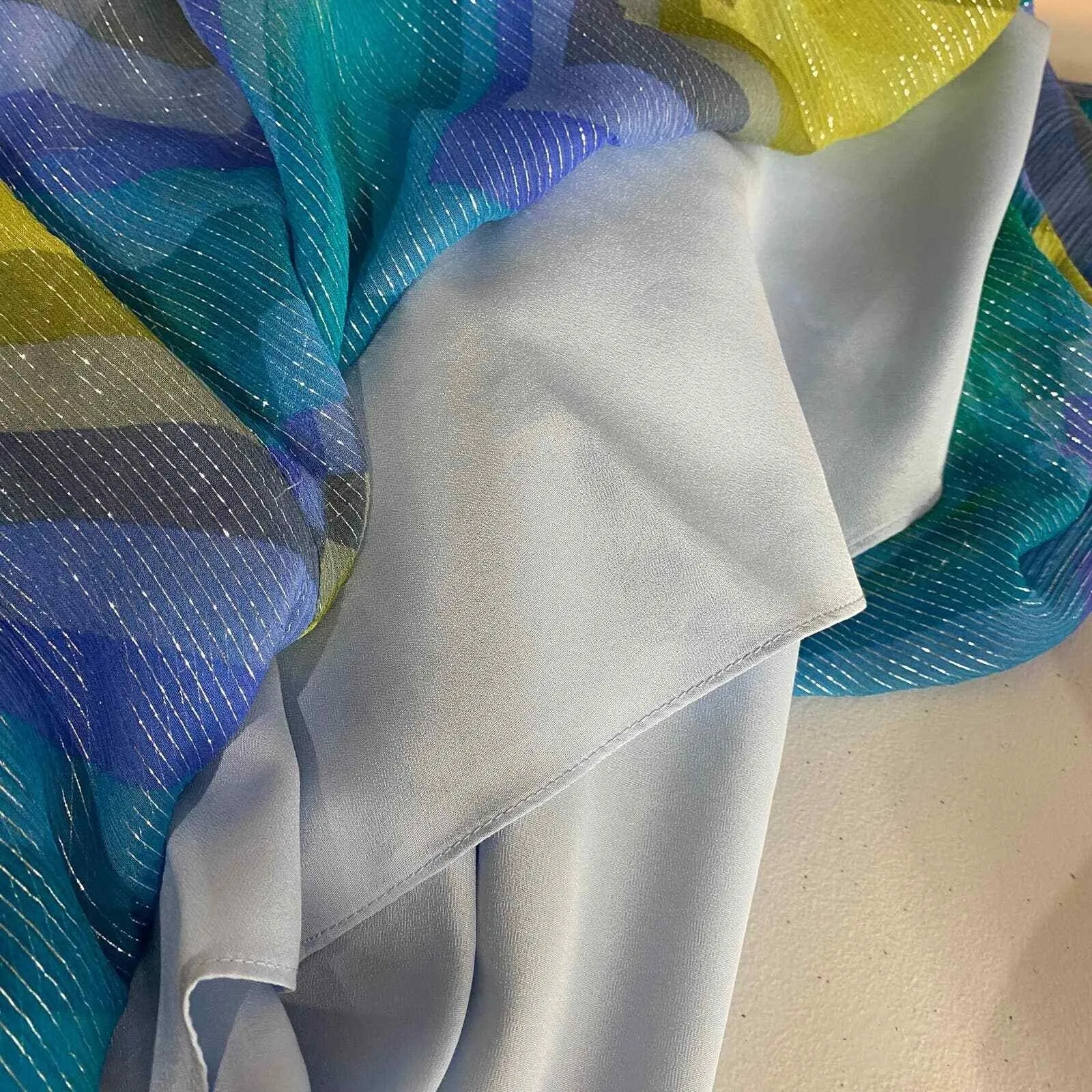 BCBGMaxazria Retro Disco Glam Dress Womens 8 Blue Green Gold Metallic Silk - Image 7