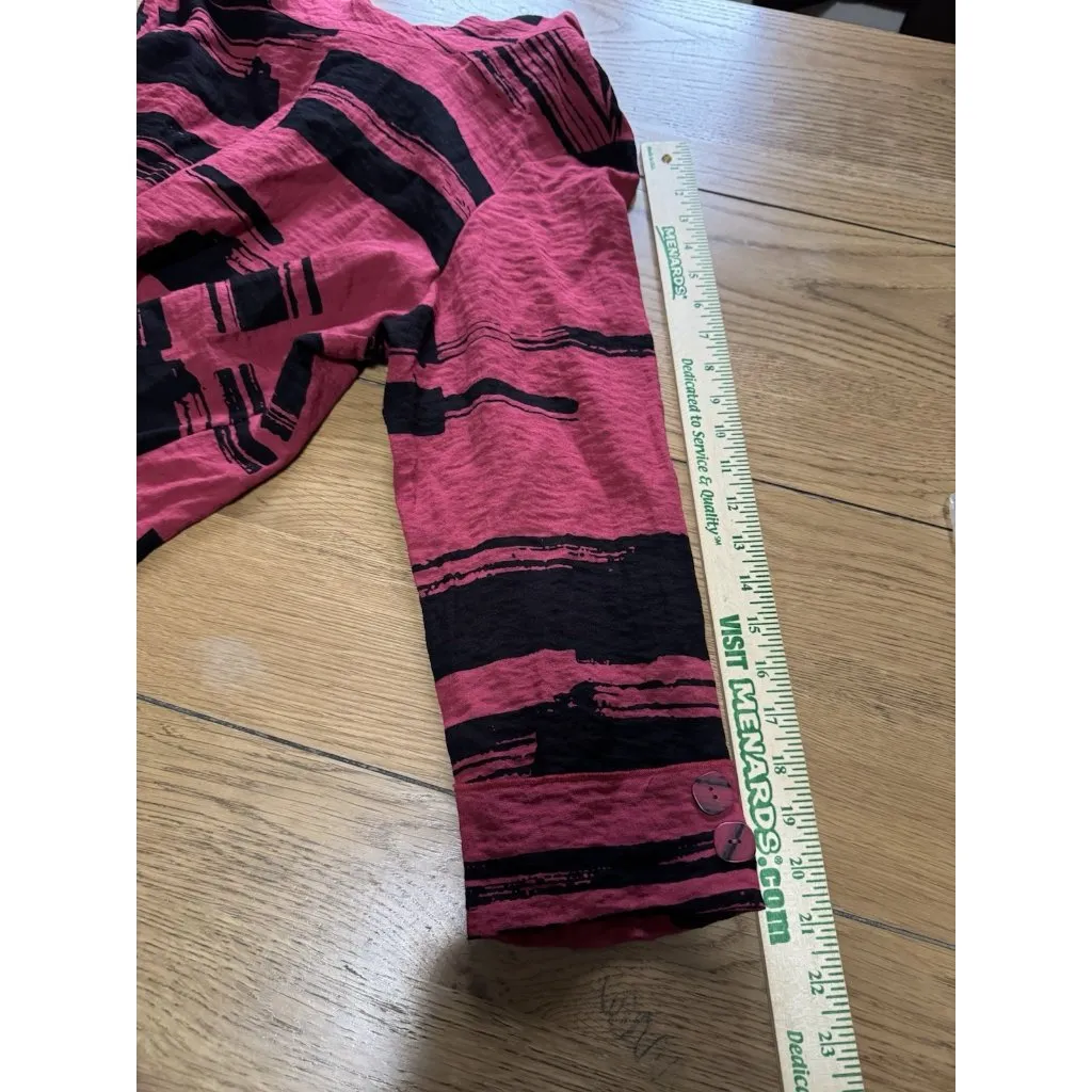 Habitat Clothes To Live In Women Small Black Red Cowl Neck Lagenlook‎ Tunic Top - Image 6