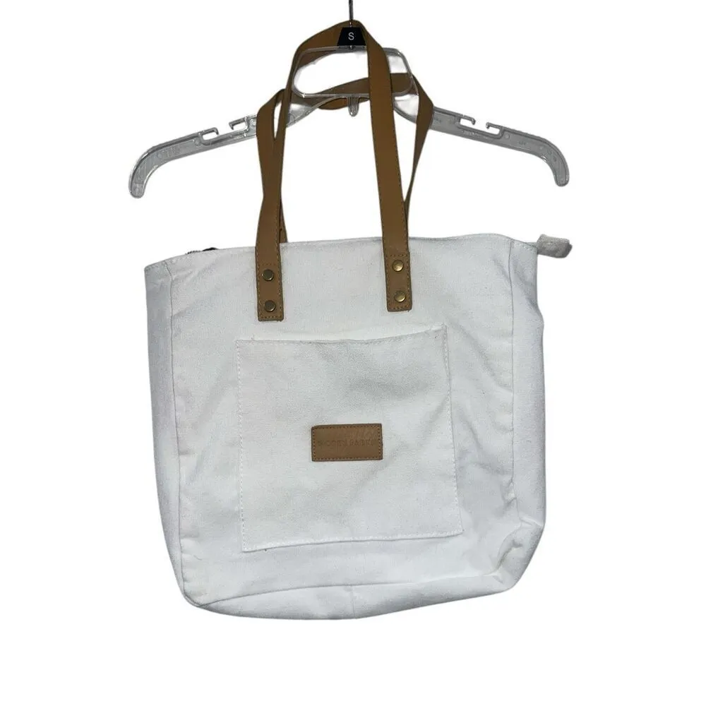 ✨COZY EARTH White Canvas Tote Bag✨ White - Image 4
