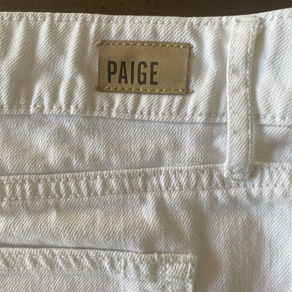 Paige Womens White Denim Shorts Rolled‎ Cuff Casual 31 Festival Summer Coconut - Image 7