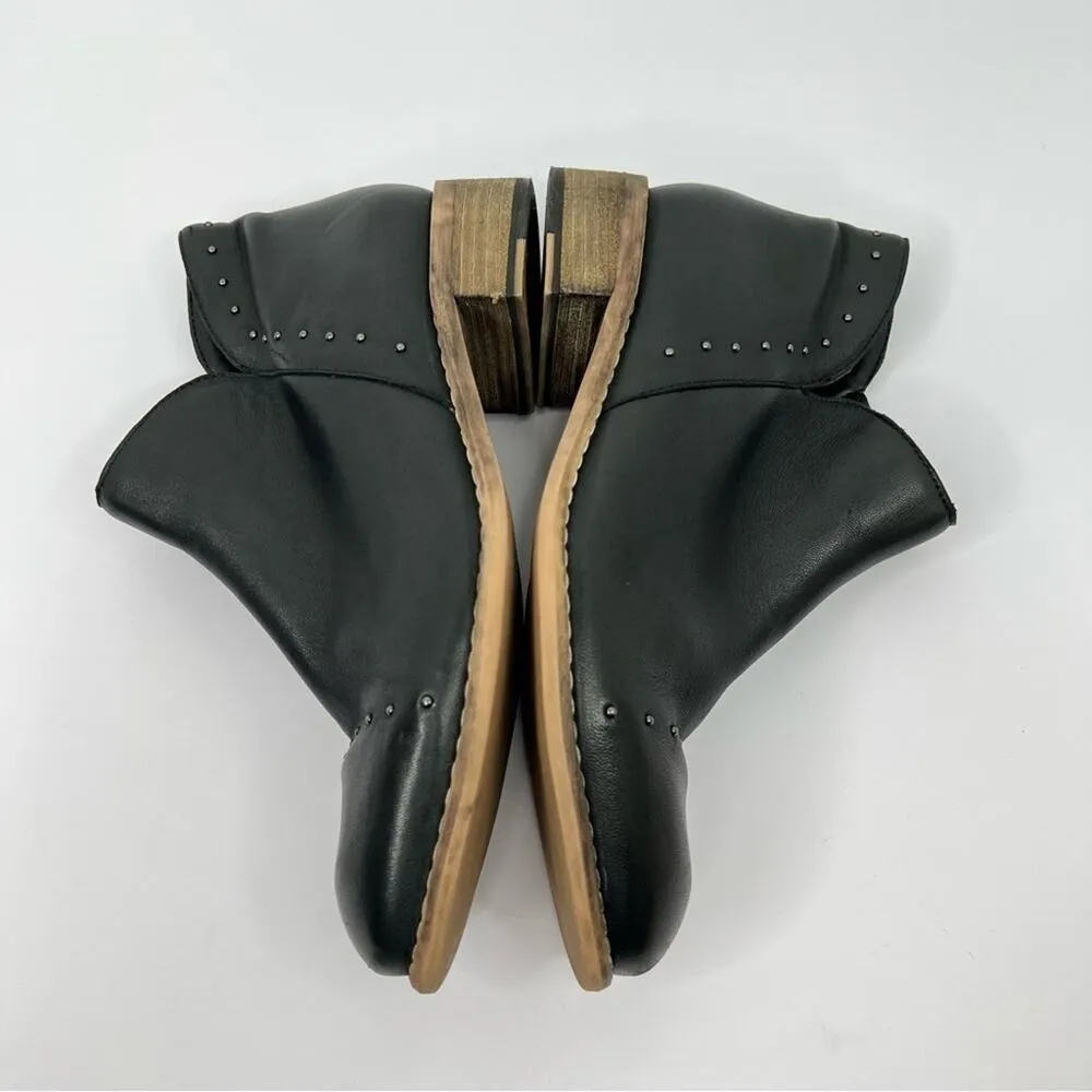 Diba True Rose Water women's 8 ankle boots black leather studded zip bootie - Image 3