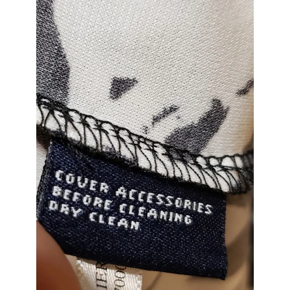 American Living Long Maxi Dress Women's 14 Black White Floral Spaghetti Strap - Image 6