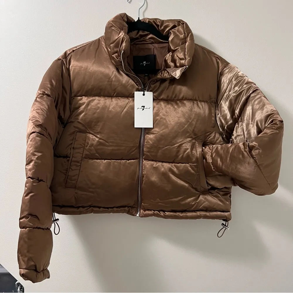 7 For All Mankind Puffer Metallic Jacket Size Medium - Image 2