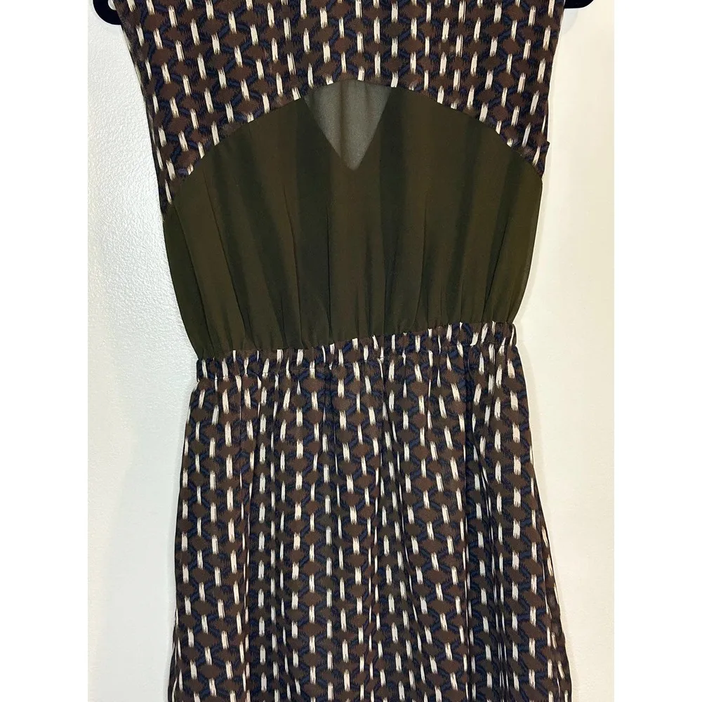 MM Couture by Miss Me Brown Geometric Diamond Print Sheer Back - Image 99