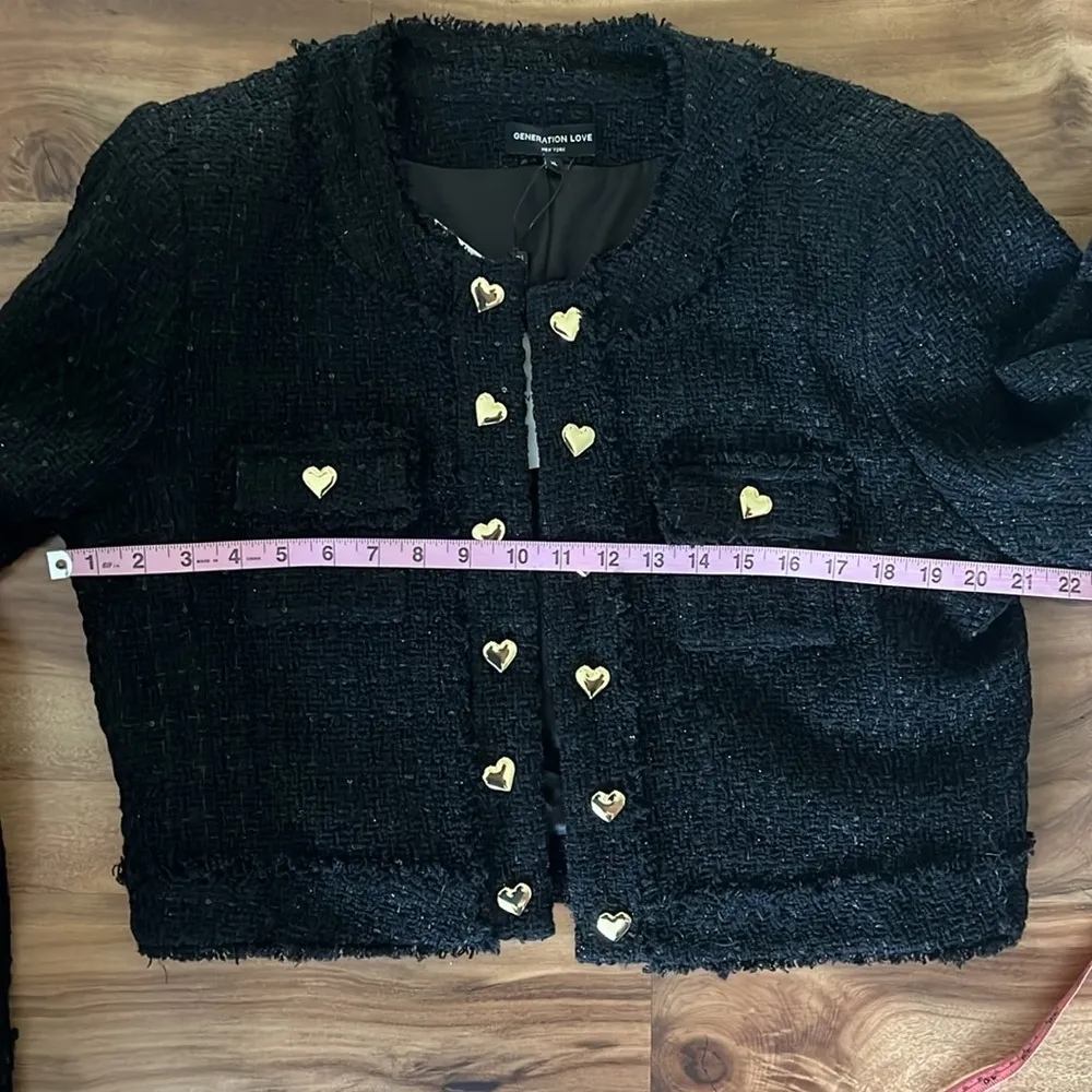 NWT - XL - GENERATION LOVE - Vera Tweed Jacket Black Women's - Image 10