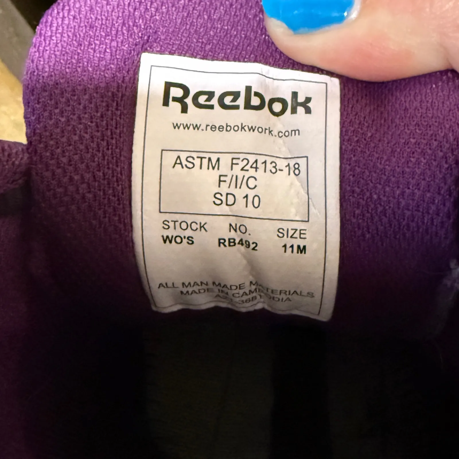 Reebok  Work Sublite Womens Exofuse Black Purple Composite Toe‎ Work Safety Shoes - Image 10