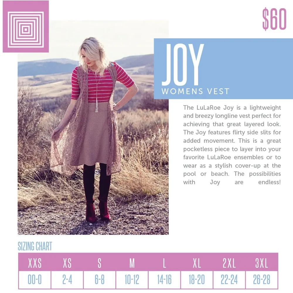 LULAROE JOY Size S Long Duster Vest Cardigan Sweater Denim Blue Black Striped - Image 3