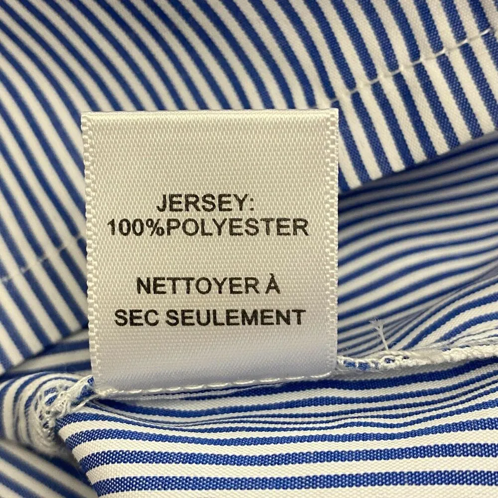 Design Lab Lord & Taylor Off Shoulder Tie-Front Stripe Dress Blue & White sz SP - Image 8