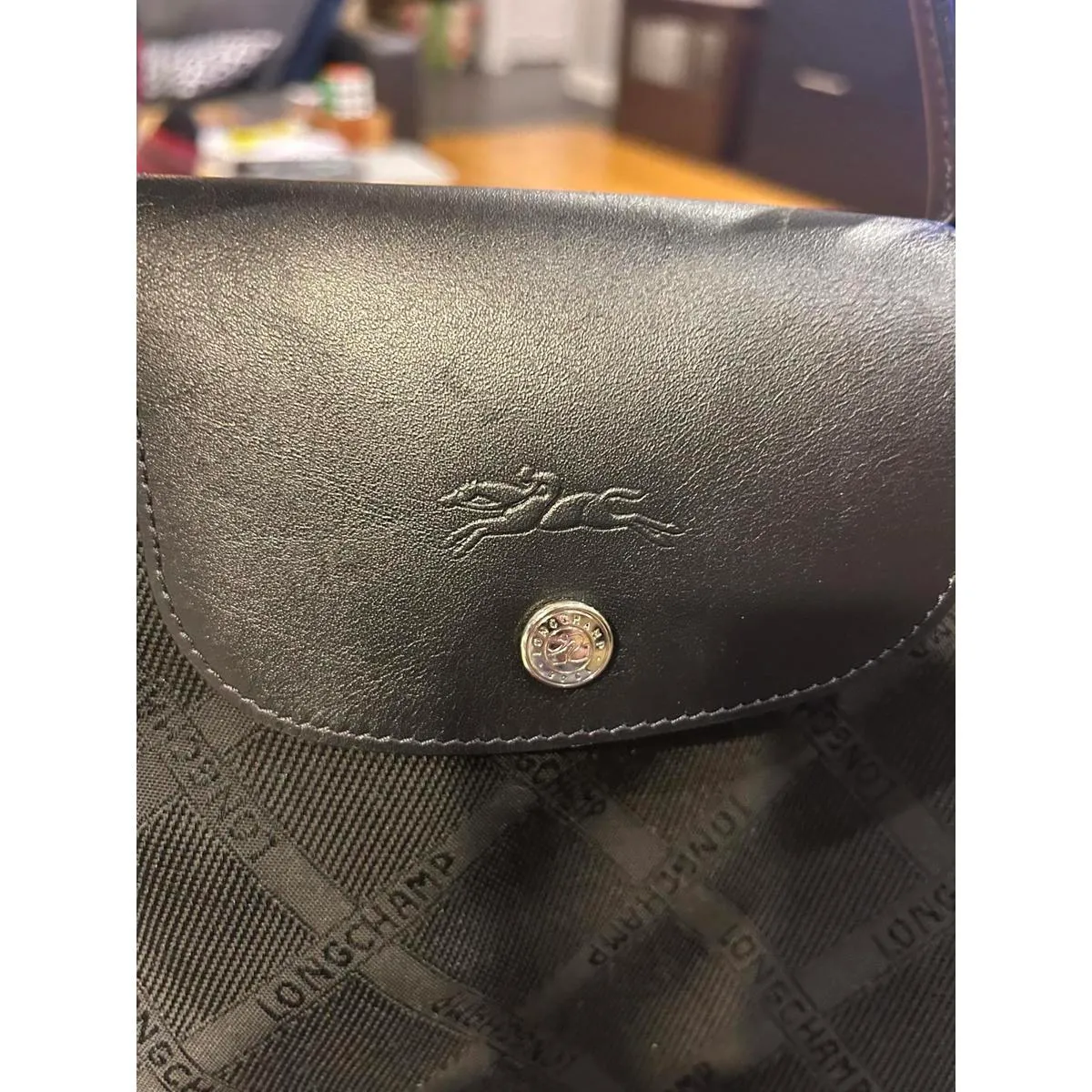 Longchamp Black Tote Bag with Leather Trim - Image 5