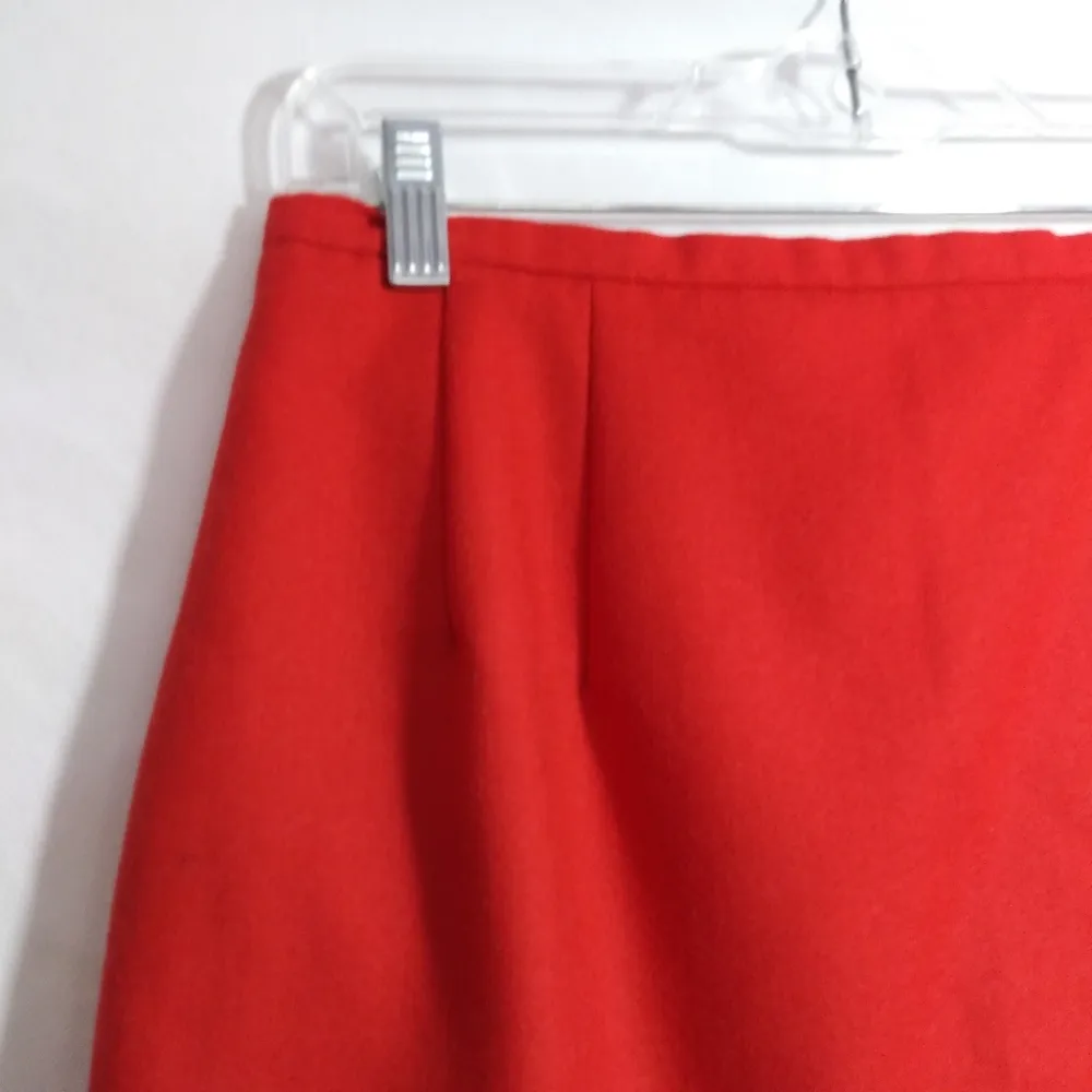 Harve Bernard  Red Wool Pencil Skirt Vintage Holiday Career Size 6 - Image 3