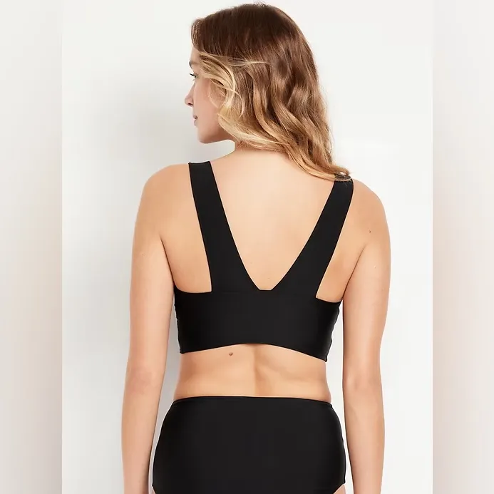 Matte Longline Bikini Swim Top L - Image 2