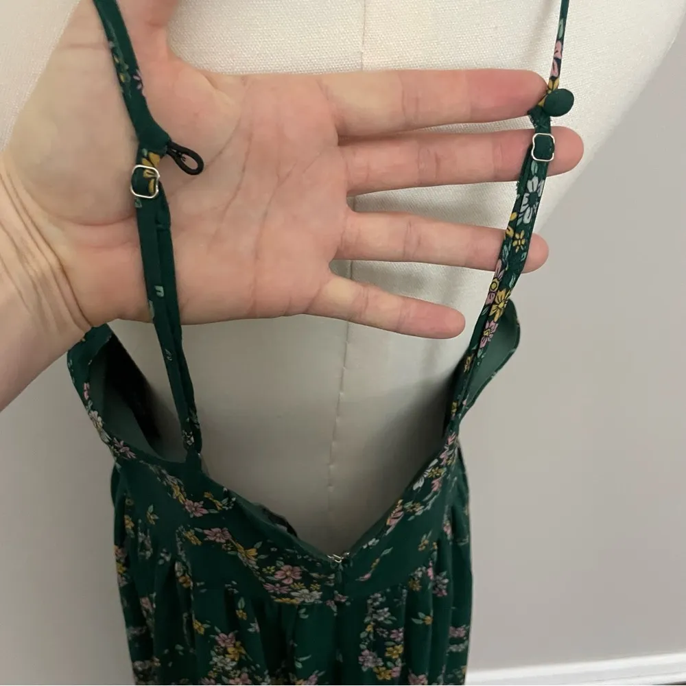 Laundry by Shelli Segal Dress Maxi Floral Surplice Racerback Lined Green Pink - Image 10