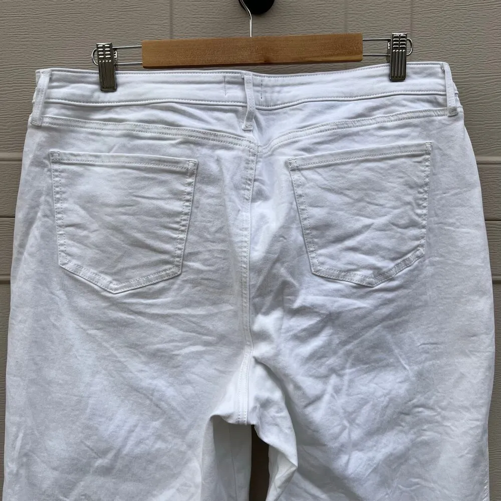 NYDJ Wide Leg Denim Pedal Pusher Capri Pants Optic White Size 16 EUC - Image 8