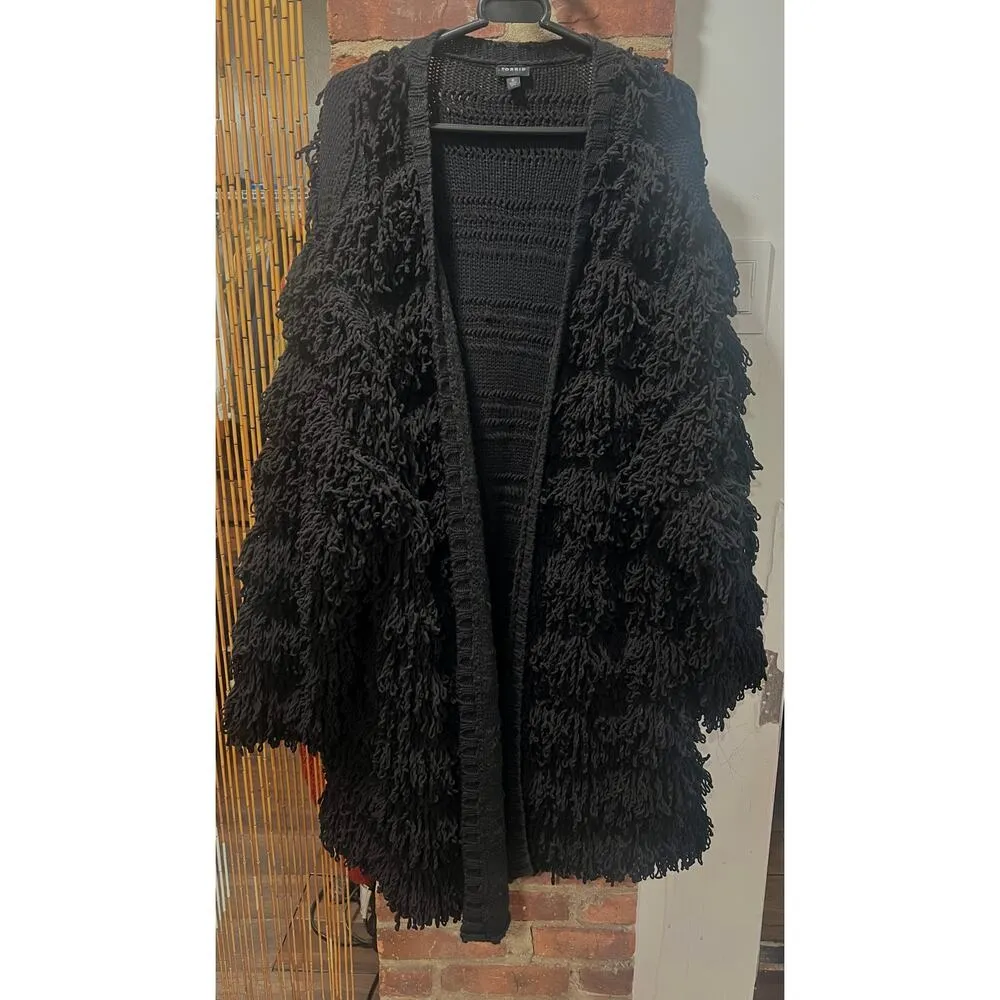 Torrid Shaggy Loop Knit Oversized Open Cardigan Black Size 6 - Image 5