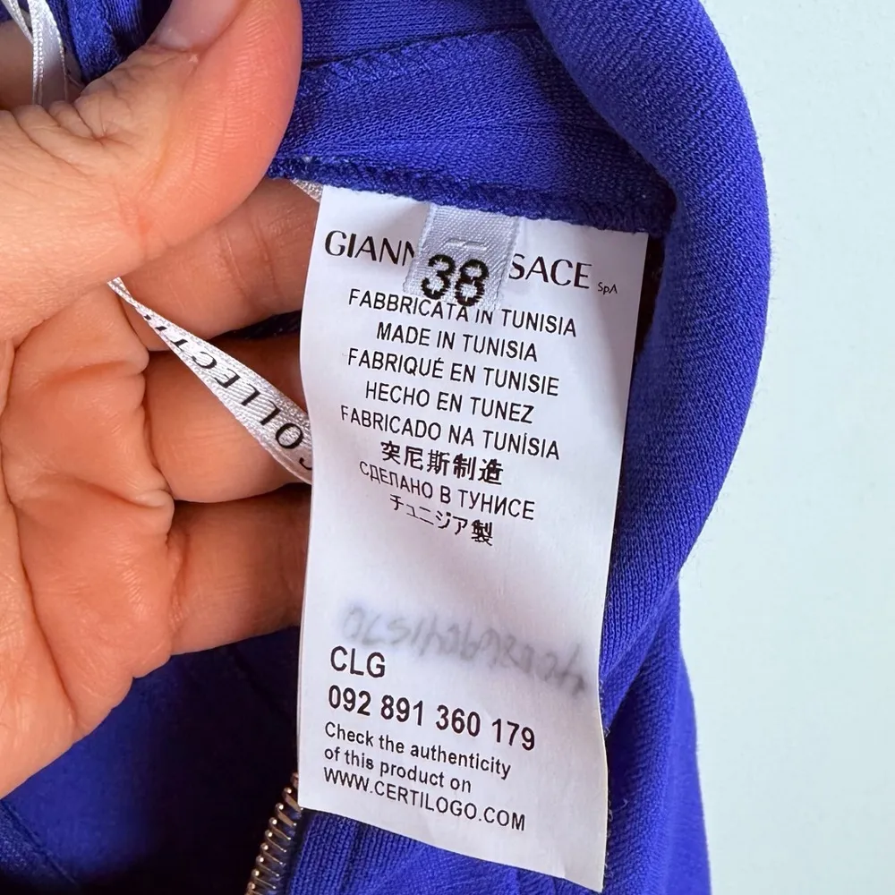 Versace Collection Electric Blue Cap Sleeve Sheath Dress Size 2 - Image 9