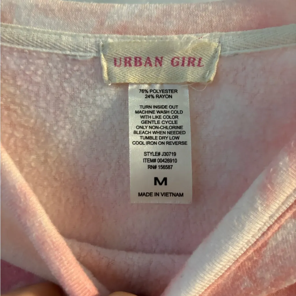 Urban Girl Pink Tie-Dye Cropped Sweatshirt - Image 2