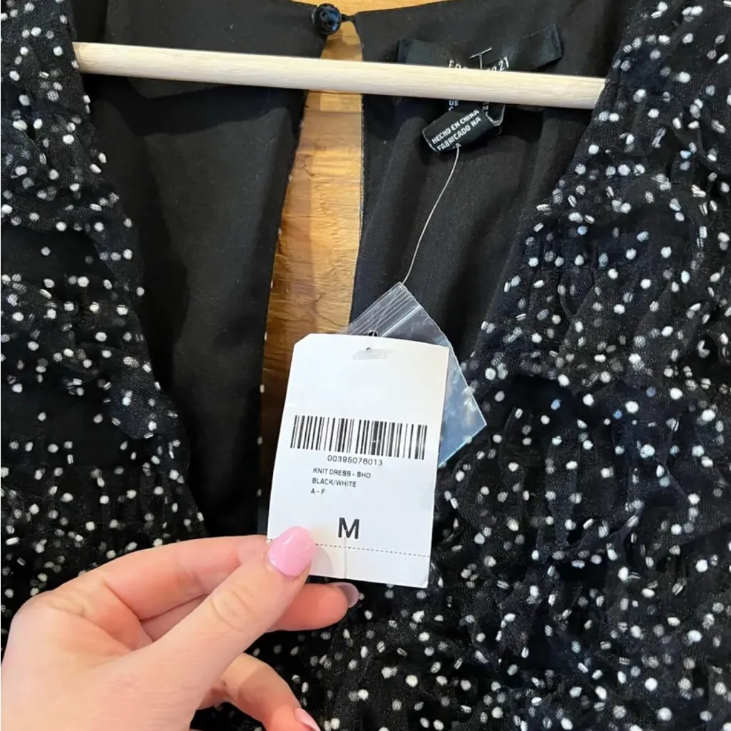 Forever 21 Black and White Polka Dot Mini Dress - Image 3