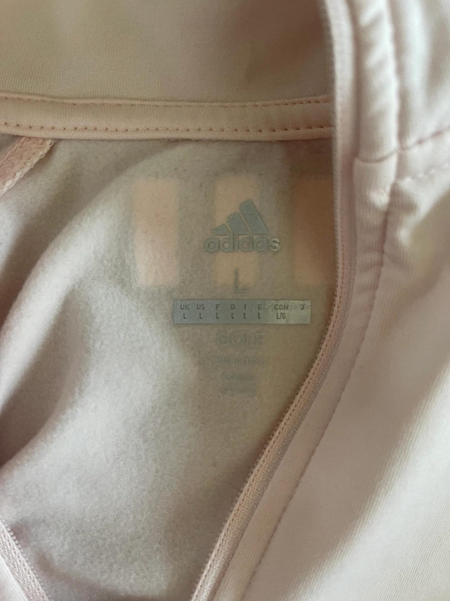 Adidas Golf Zip Pink Size L - Image 2