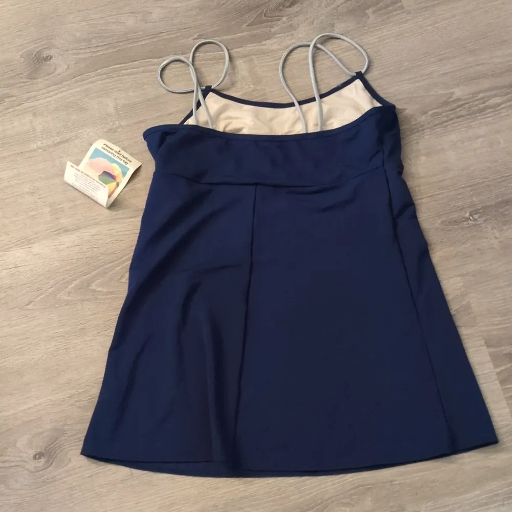 Sun Streak By Newport News Vintage Navy Tankini Top Size 14 - Image 5