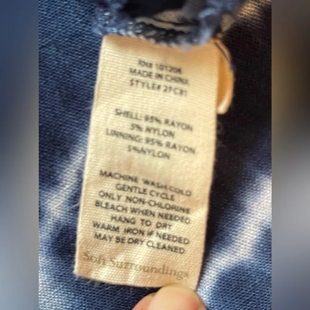 Soft Surroundings Navy and White Rayon Shirt Tie-Dye
Tunic - Image 5