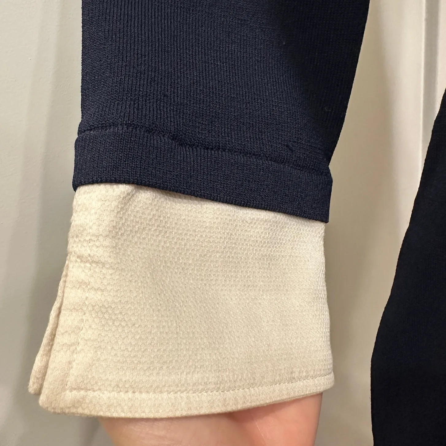 VTG 90s Ralph Lauren L-RL Navy Knit Collar Shirt Dress Mod Preppy Heritage Small - Image 8