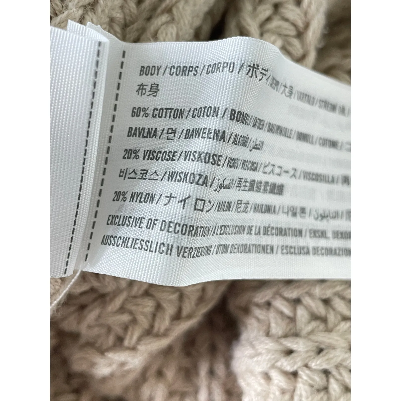 Abercrombie & Fitch Tan Cable Knit V Neck Sweater Tennis Preppy XS - Image 8