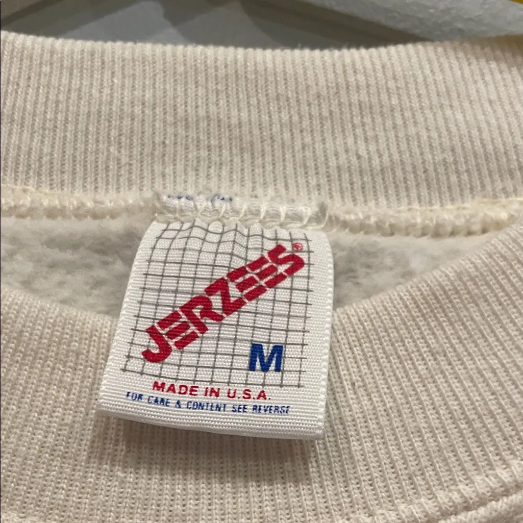 Floral off white embellished 90’s Sweatshirt medium - Image 4