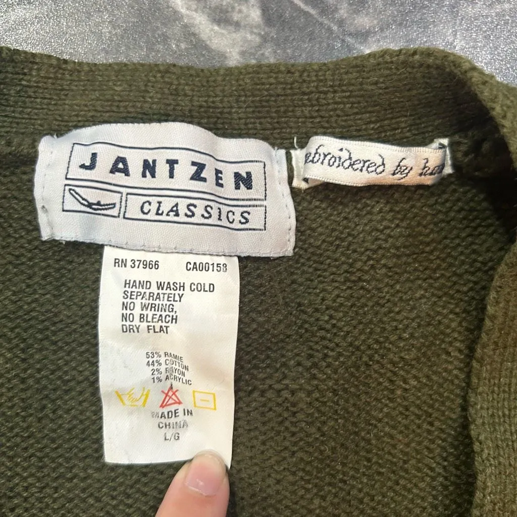 Jantzen Classics Embroidered by Hand Vintage Long Sleeve Women’s Size Large Card - Image 3