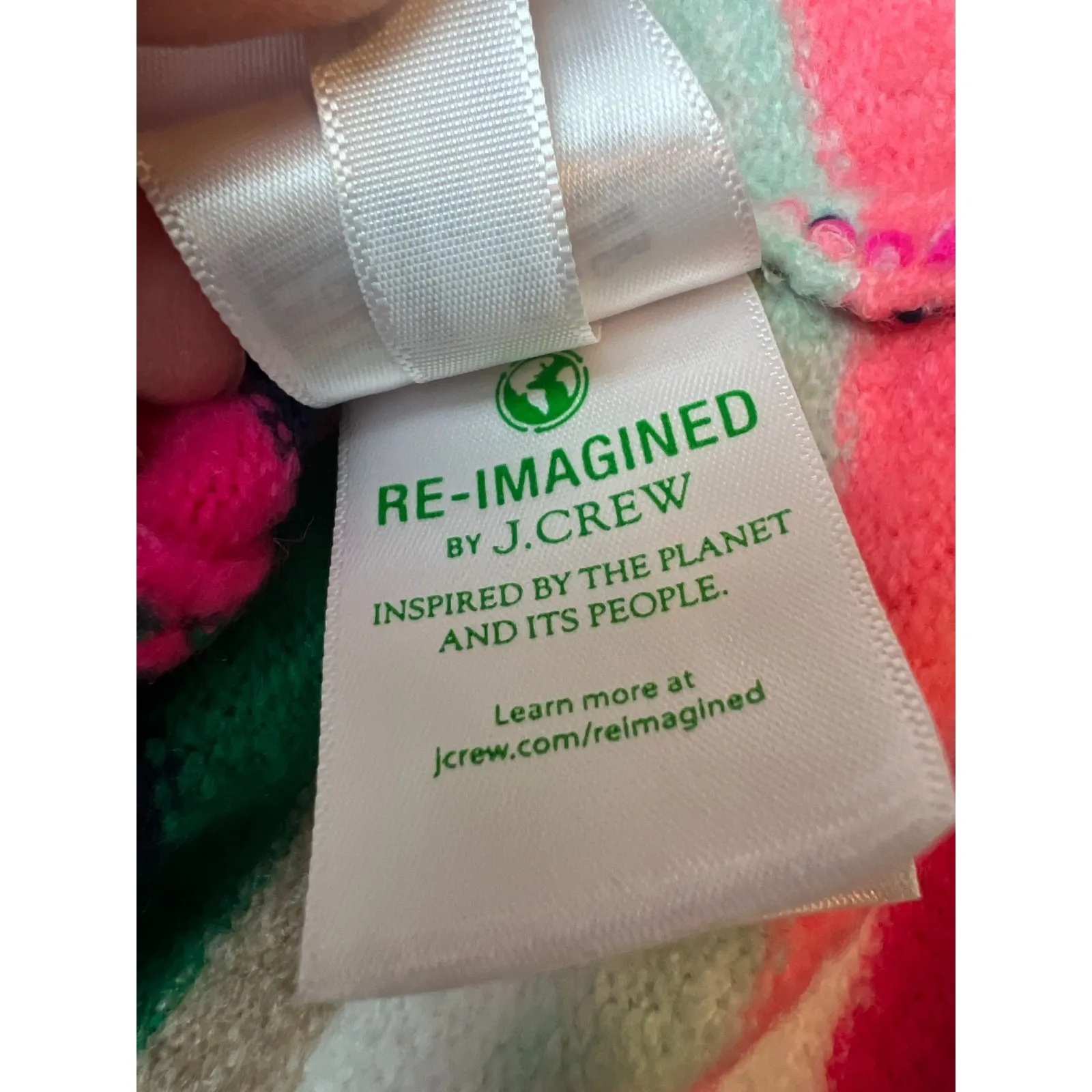 J Crew Pullover Sweater Womens Medium Extra Soft Yarn Rainbow Striped Wool Blend - Image 6