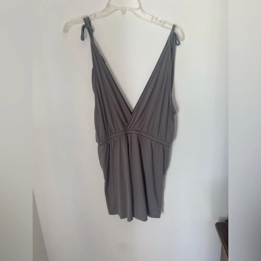 Oak + Fort taupe double v drawstring romper size M Size M - Image 8