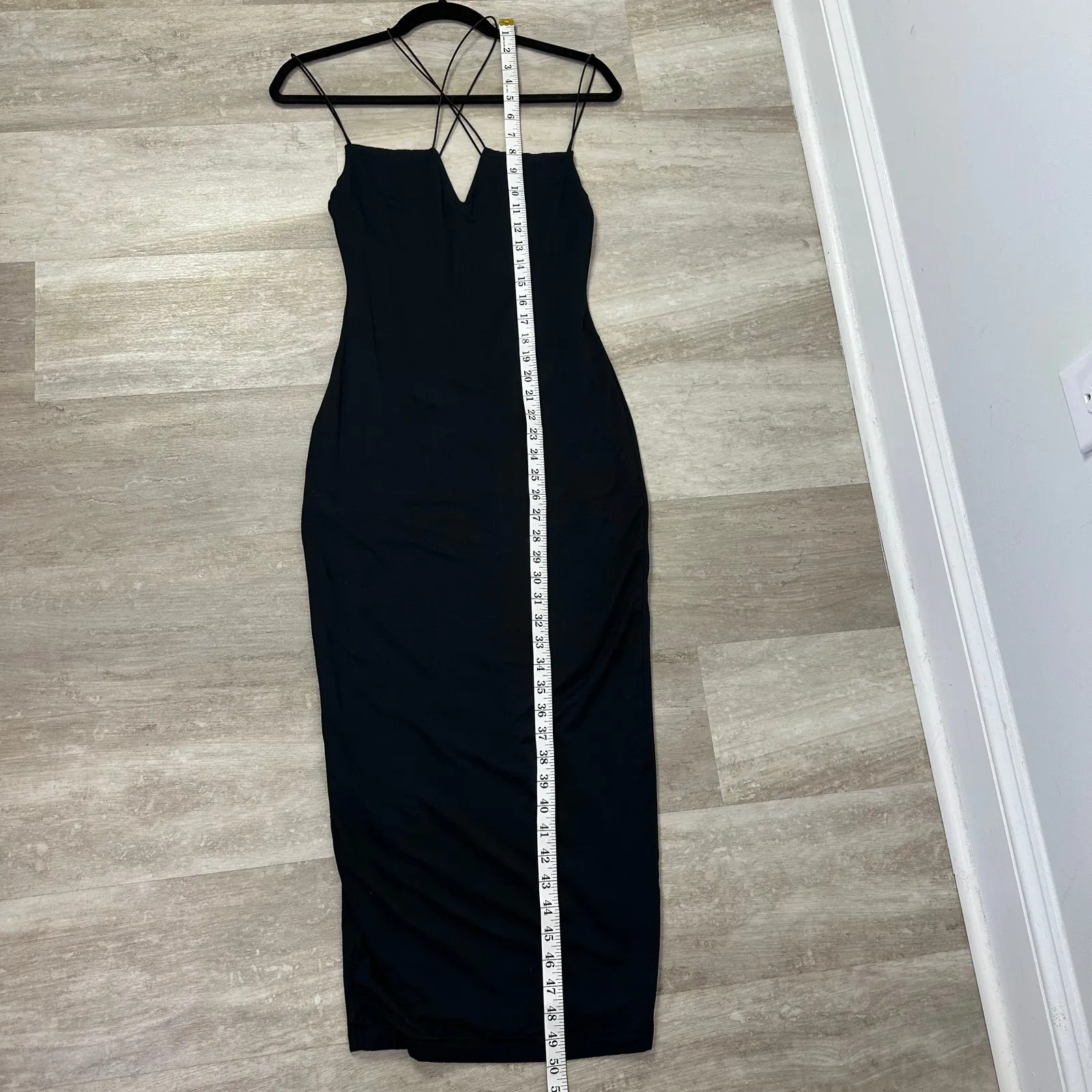 Ser.o.ya Black Brogan Dress Crisscross Jersey midi Dress Women’s Medium - Image 10