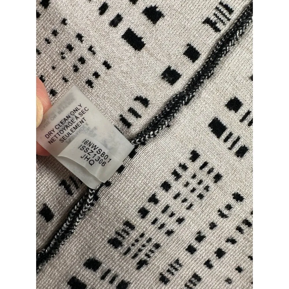 Ivanka Trump Womens Small Black Cream Open Front Cardigan Long Sleeve Abstract - Image 14