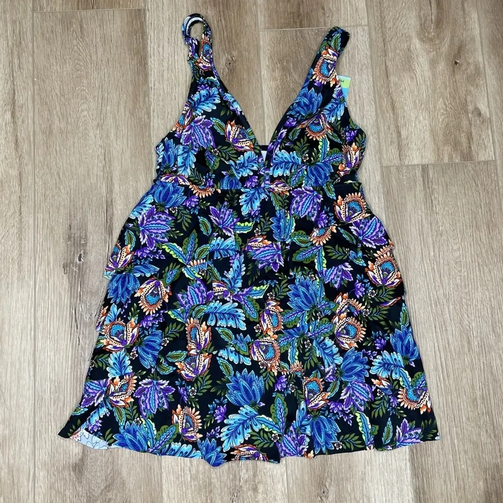 Swim Solutions Women's Floral Boho Play V - Image 2