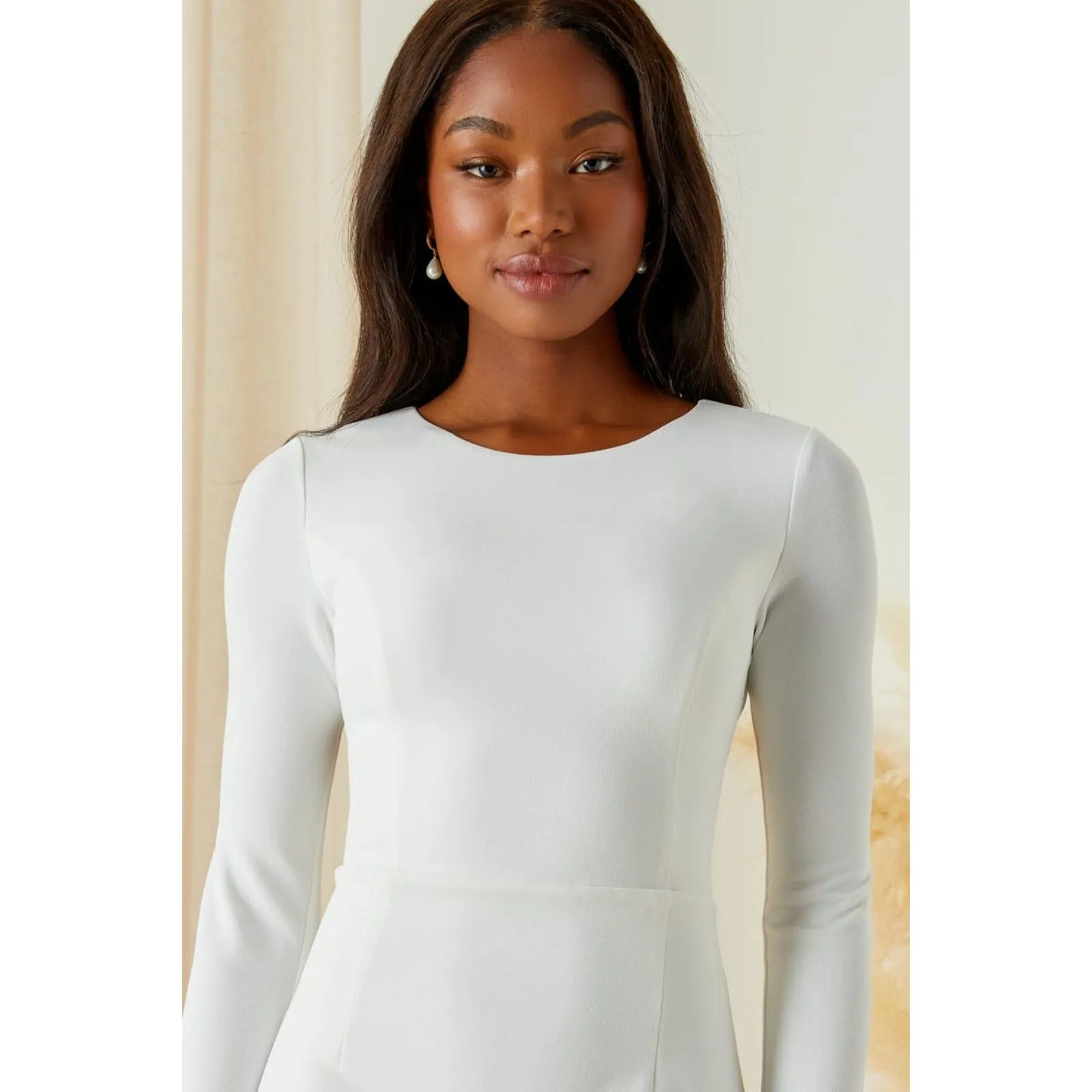 Lulus Eloquent Endearment White Long Sleeve Backless Maxi Dress Size XL - Image 2