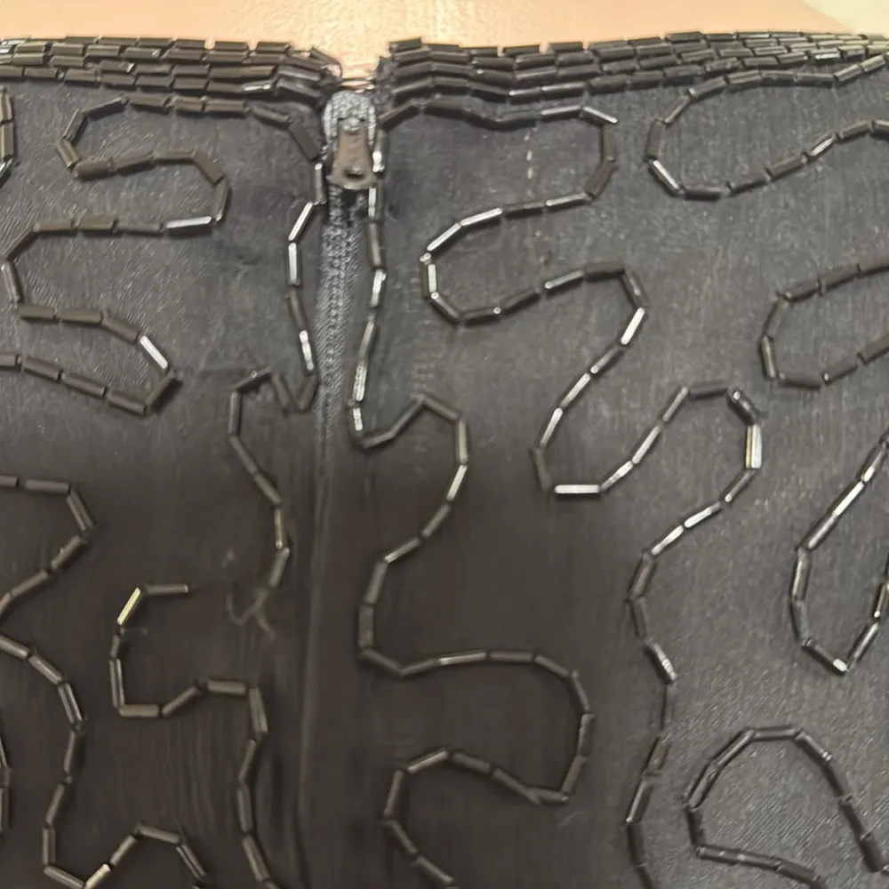 Stenay Vintage Black & Gold Beaded 100% Silk dress woman size 4 cocktail - Image 7