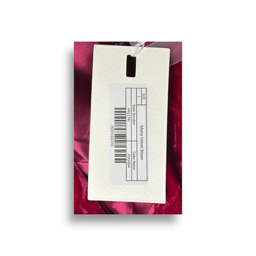 Anthropologie Endless Rose Fuchsia Matte Velvet Blazer One Button Party Holiday - Image 9