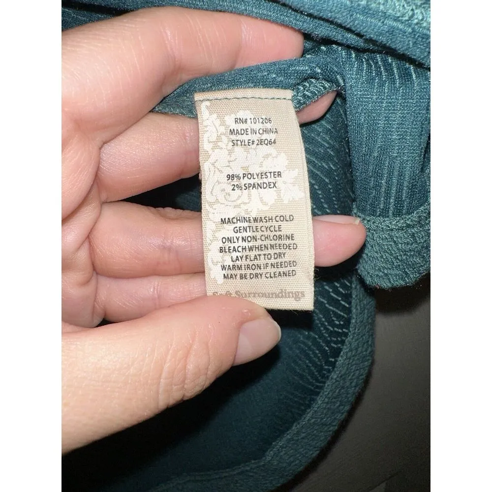 Soft Surroundings size XS Vest Shawl Collar Duster Length‎ Layering Topper Green - Image 6